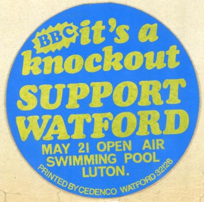 Watford Car Sticker from 1972 Luton heat