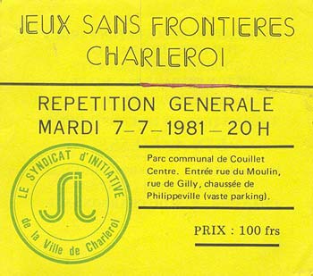 Ticket to Charleroi 1981