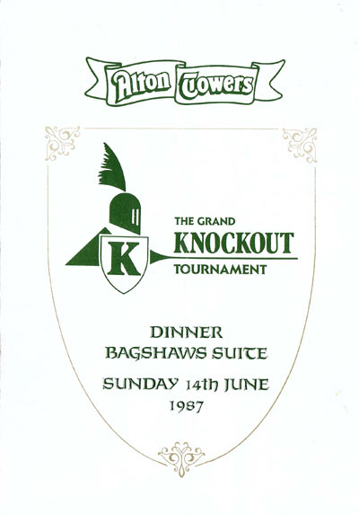 Grand Knockout Tournament Dinner Menu