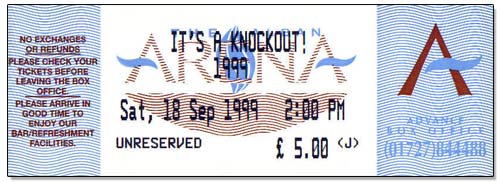 Ticket from St Albans IAK Heat, 1999